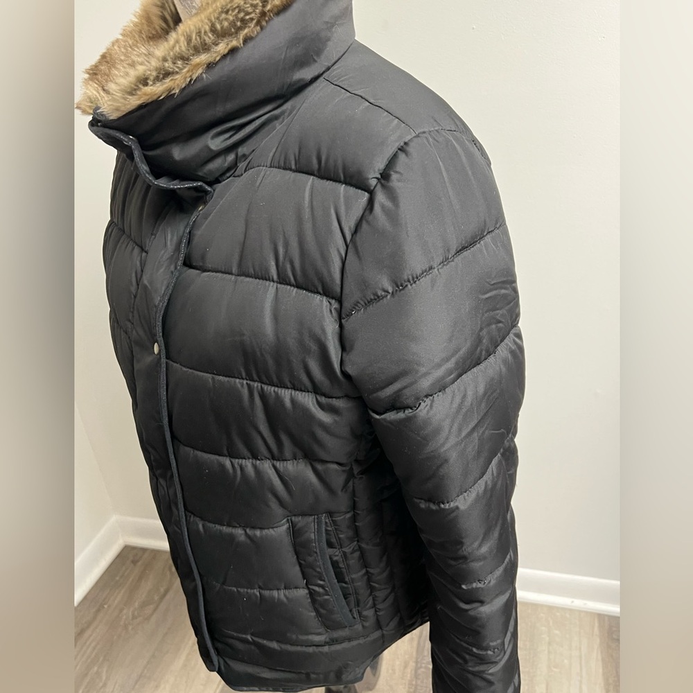Y2K Black and Faux Fur Puffer Coat - Picture 4 of 15